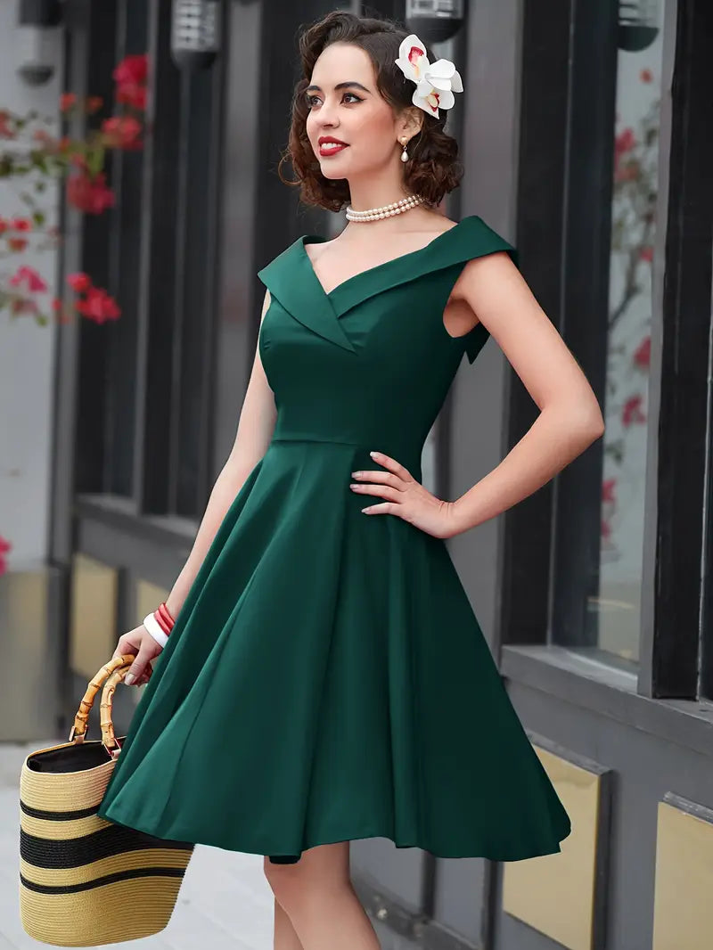 V-Neck Wrap Cocktail Dress
