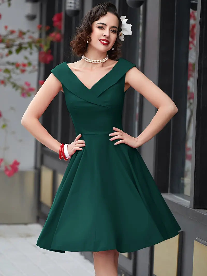 V-Neck Wrap Cocktail Dress