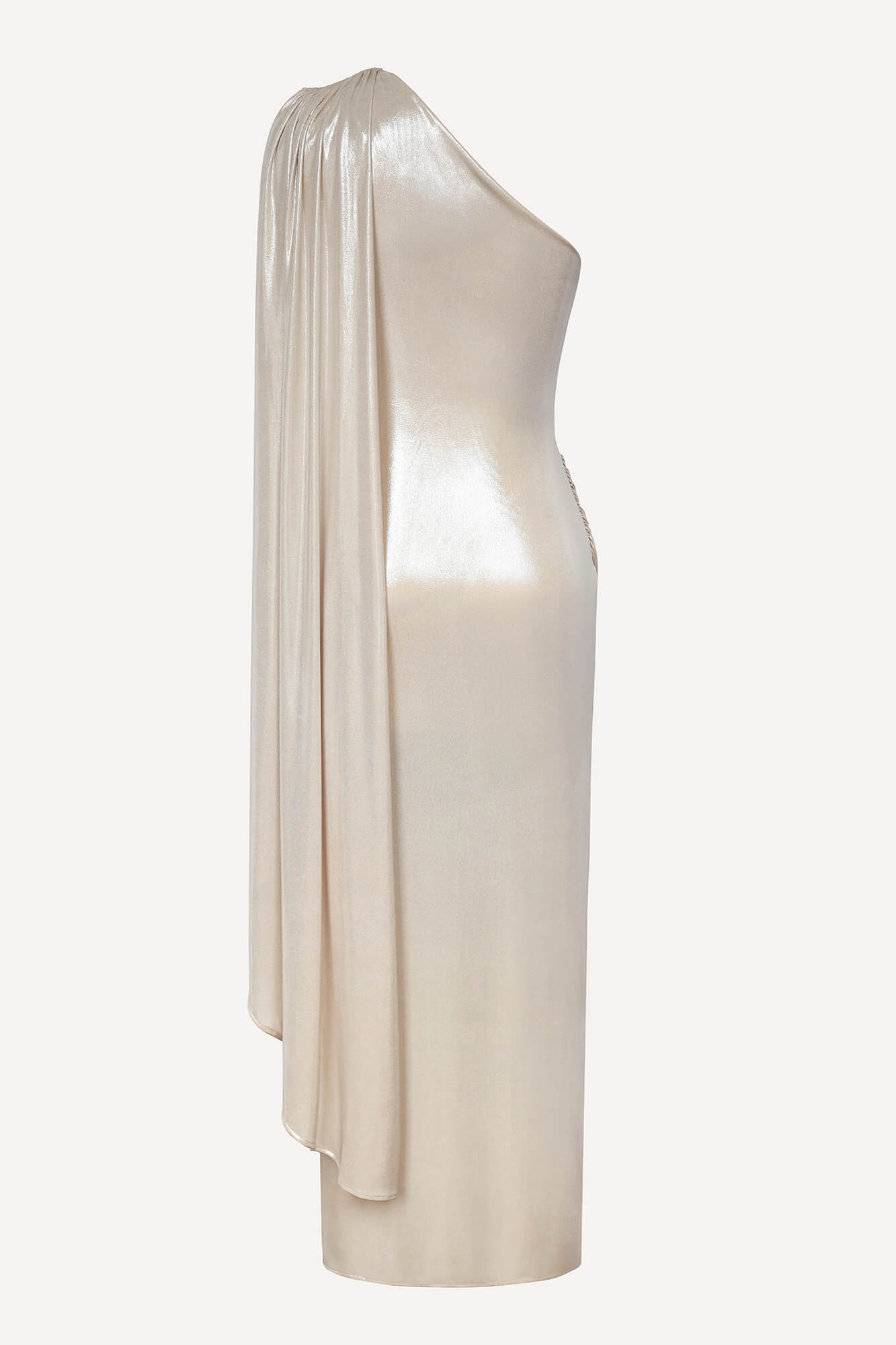 One-Shoulder Pleated Bodycon Dress