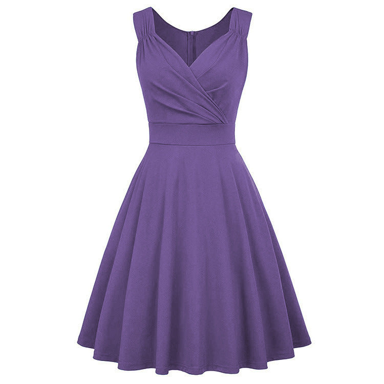 Women's cocktail lt dress V-neck dress - wrapped top design