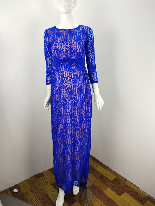 Off-shoulder maxi dress (krajka _ anglicky přidej