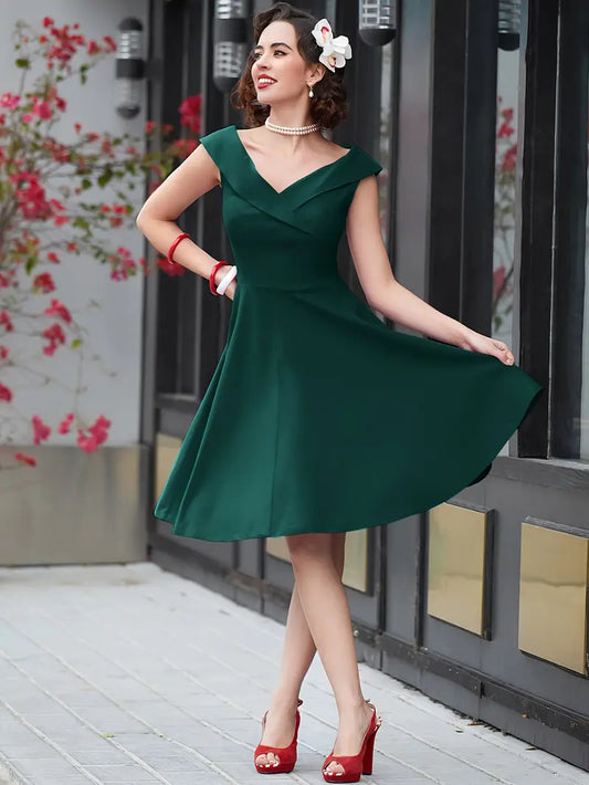 V-Neck Wrap Cocktail Dress