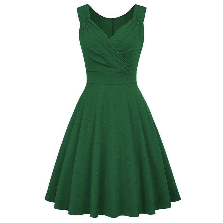 Women's cocktail lt dress V-neck dress - wrapped top design