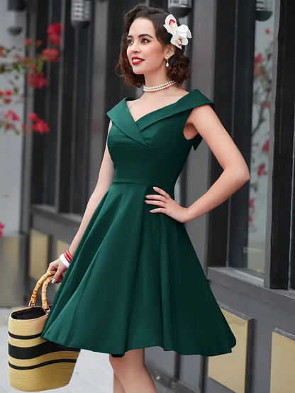 V-Neck Wrap Cocktail Dress