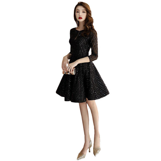 Women's Black shiny Dinner Party Cocktail dress